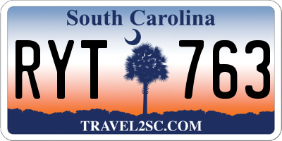 SC license plate RYT763