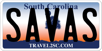 SC license plate SAVAS