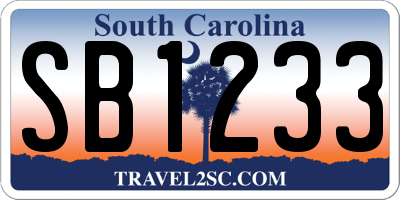 SC license plate SB1233