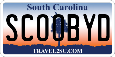 SC license plate SCOOBYD