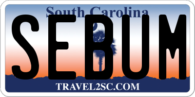 SC license plate SEBUM