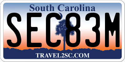 SC license plate SEC83M