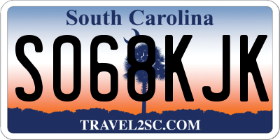 SC license plate SO68KJK