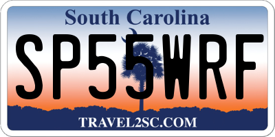 SC license plate SP55WRF