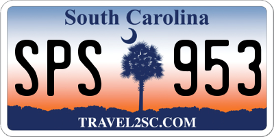 SC license plate SPS953