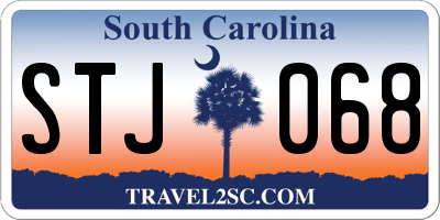 SC license plate STJ068