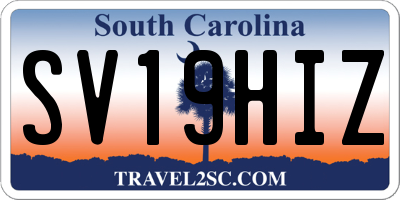 SC license plate SV19HIZ