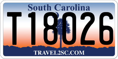 SC license plate T18026