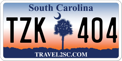 SC license plate TZK404