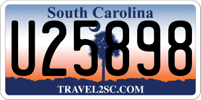 SC license plate U25898