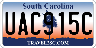 SC license plate UAC915C