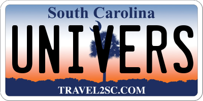 SC license plate UNIVERS