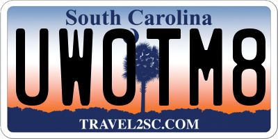 SC license plate UW0TM8