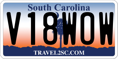 SC license plate V18WOW