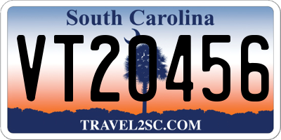 SC license plate VT20456