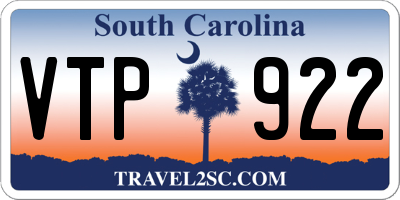 SC license plate VTP922