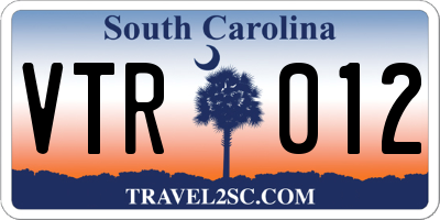 SC license plate VTR012