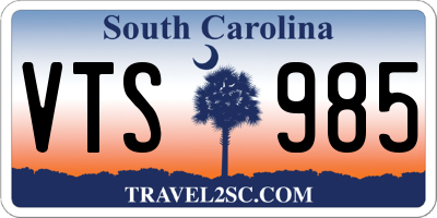 SC license plate VTS985