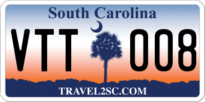 SC license plate VTT008