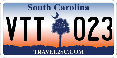 SC license plate VTT023