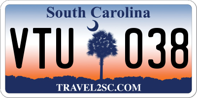 SC license plate VTU038