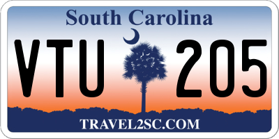 SC license plate VTU205