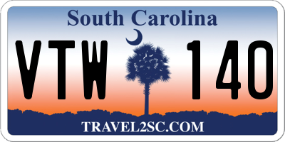 SC license plate VTW140