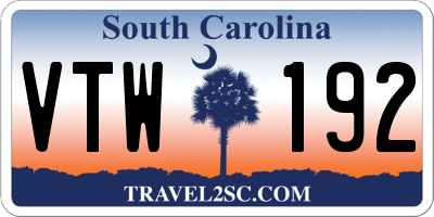 SC license plate VTW192