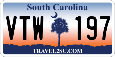 SC license plate VTW197