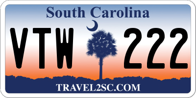 SC license plate VTW222