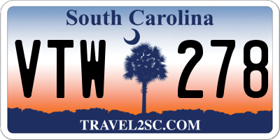 SC license plate VTW278