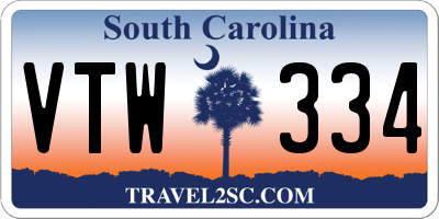 SC license plate VTW334
