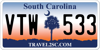 SC license plate VTW533