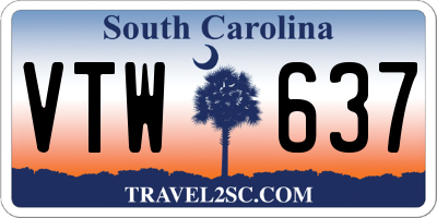 SC license plate VTW637
