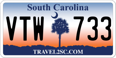 SC license plate VTW733