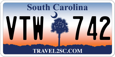 SC license plate VTW742