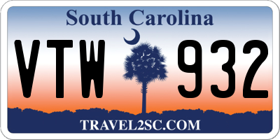 SC license plate VTW932