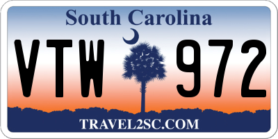 SC license plate VTW972