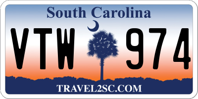 SC license plate VTW974