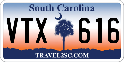 SC license plate VTX616