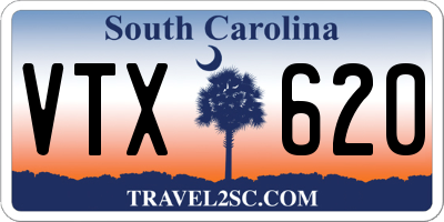SC license plate VTX620