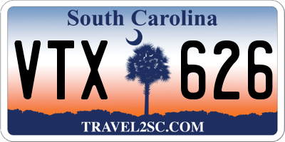 SC license plate VTX626