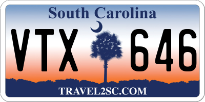 SC license plate VTX646