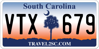 SC license plate VTX679