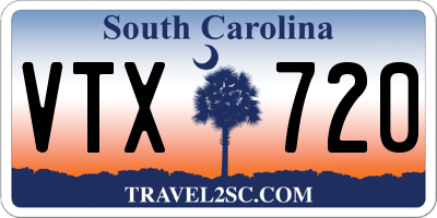 SC license plate VTX720