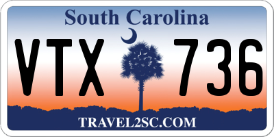 SC license plate VTX736