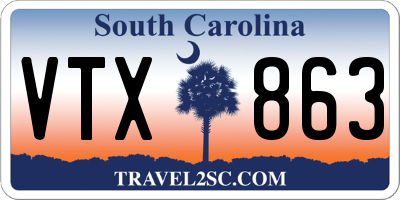 SC license plate VTX863