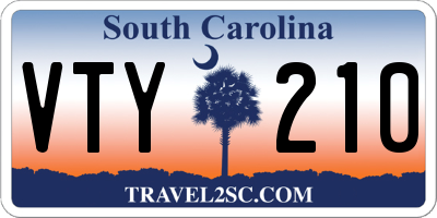 SC license plate VTY210