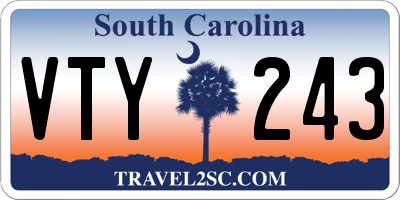 SC license plate VTY243