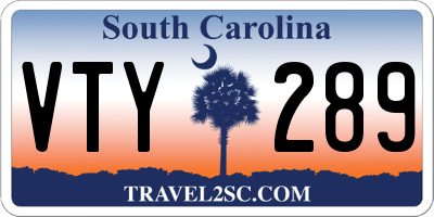 SC license plate VTY289
